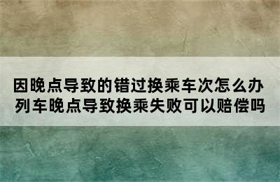 因晚点导致的错过换乘车次怎么办 列车晚点导致换乘失败可以赔偿吗